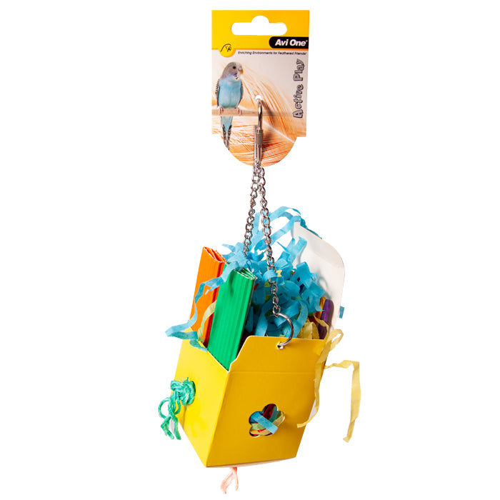 Avi One Bird Toy Box With Paper & Popsicles