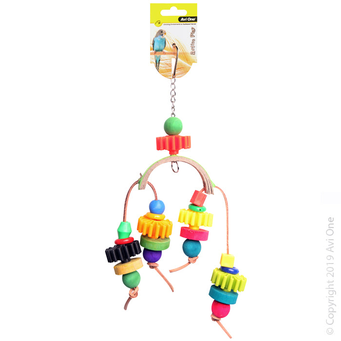 Avi One Bird Toy Arc W Plastic Disc & Beads 28cm