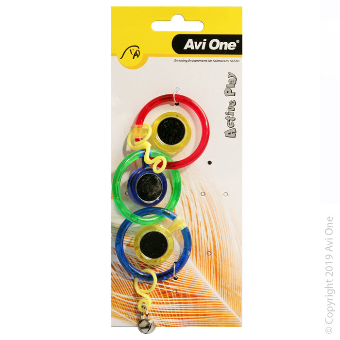 Avi One Bird Toy Triple Ring With Mirror With Bell 21cm