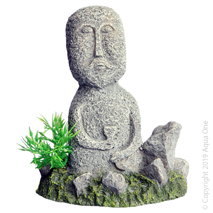 Aqua One Ornament Stone Face Man Rock Garden 10.5x 7.5x 12.5cm