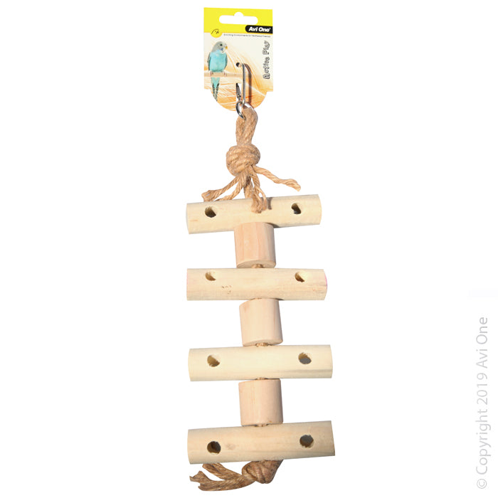 Avi One Bird Toy Wooden Toggle Ladderwrope 37cm