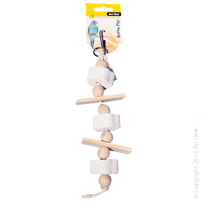 Avi One Bird Toy Wooden Blocks & Pumicewrope