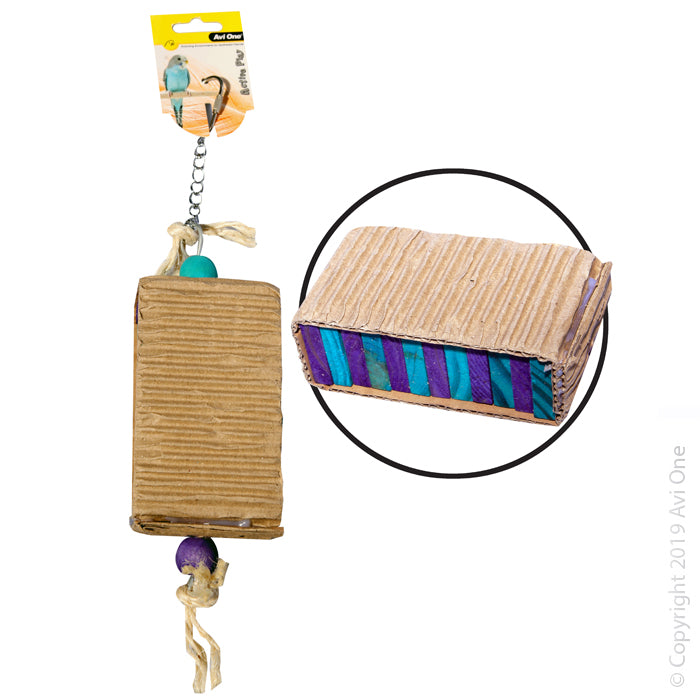 Avi One Bird Toy Wooden Blocks & Corrugated Board 