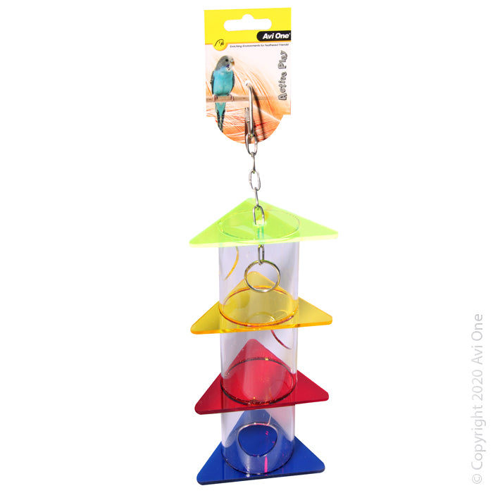 Avi One Bird Toy Acrylic Foraging Triangles Stack Small 30