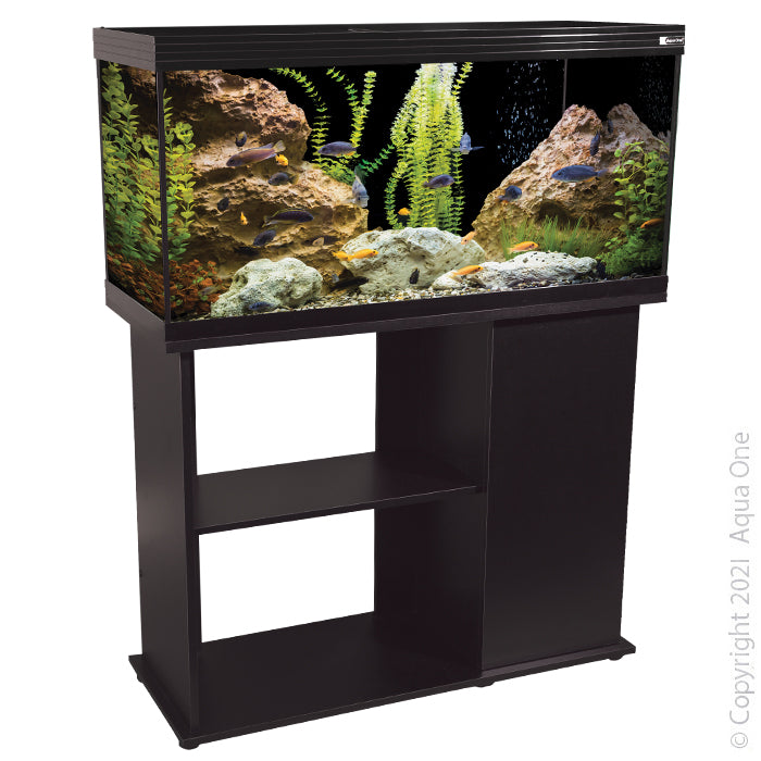 Aqua One Aquarium Horizon Black Edition 130 Starter Kit 130l 92wx37dx46+72cm H