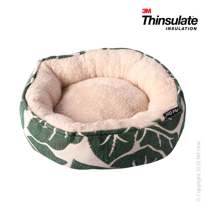 Pet One Bedding Small Animal Round Warm Zone Tropical Leaf 20x20x8cm