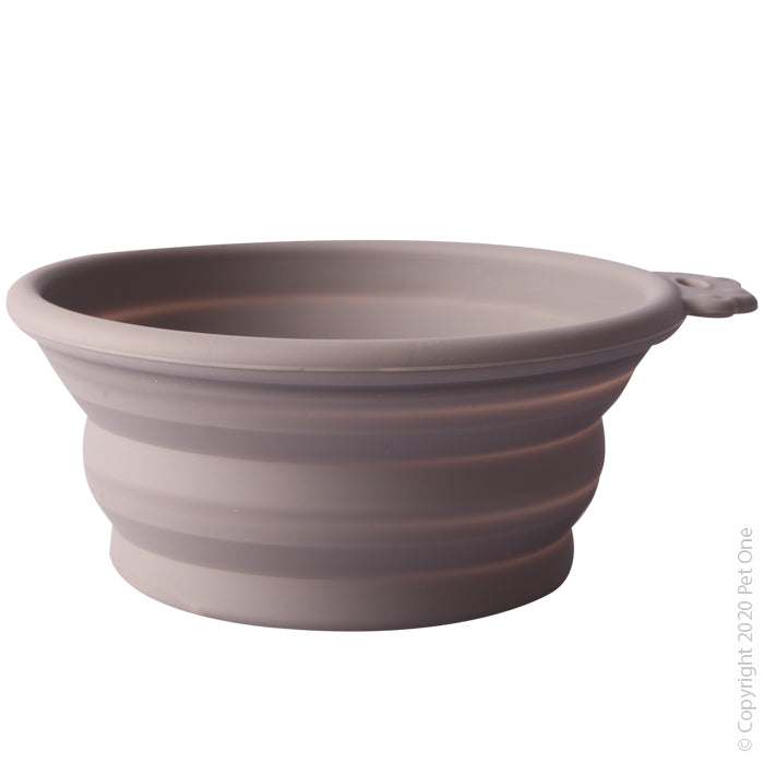 Pet One Silicone Pop-up Bowl Small Grey 20285gy