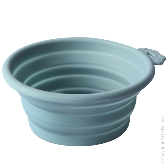 Pet One Silicone Pop-up Bowl Small Blue Stone 20285bs