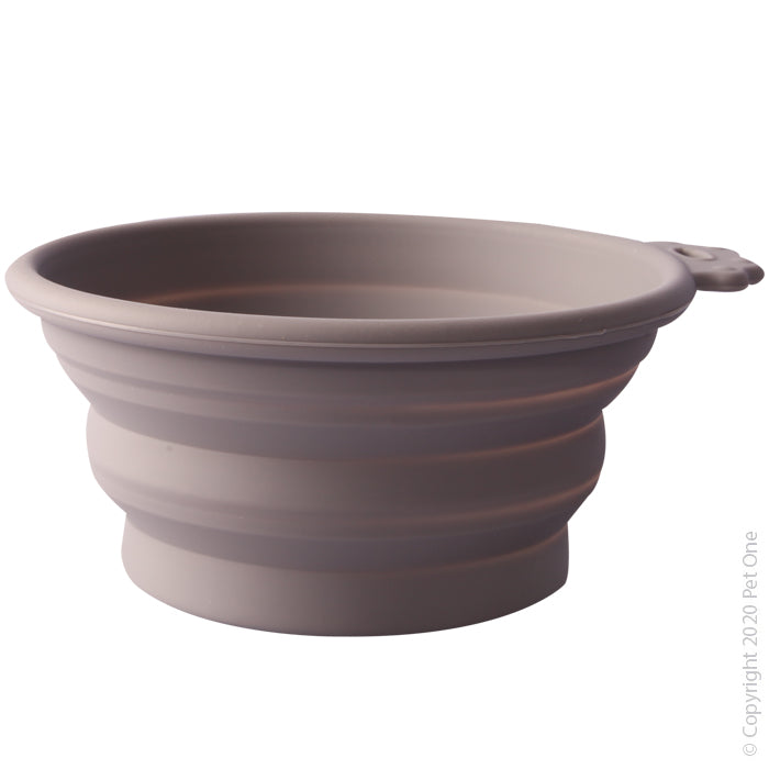 Pet One Silicone Pop-up Bowl Med Grey 20286gy