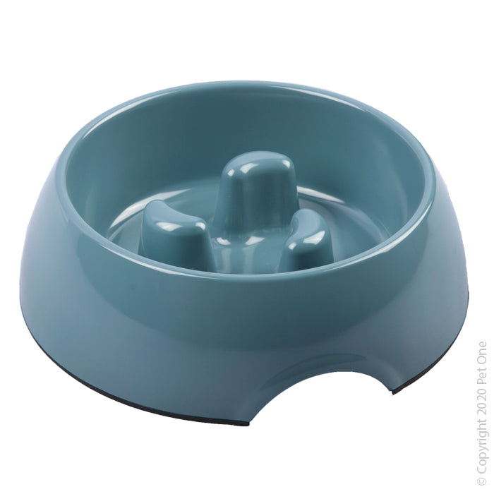 Pet One Melamine Slow Bowl 140ml Blue Stone 20305s-bs