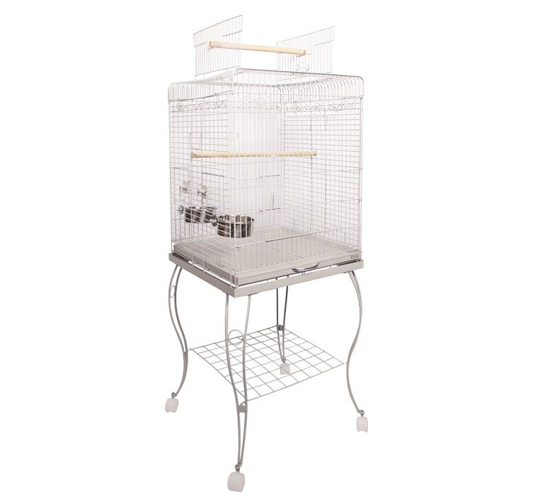 Avi One Bird Cage 5050 Silver Open Top W/ Stand