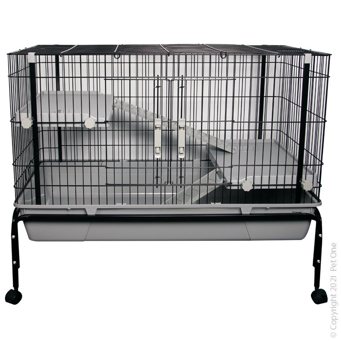 Pet One Small Animal Cage With Stand 101wx51dx82h Black Grey 2214