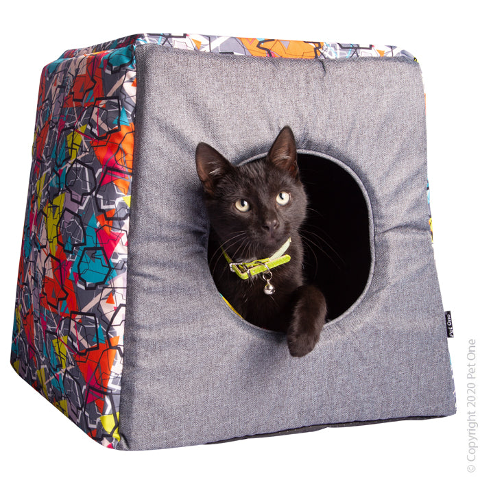 Pet One Bedding Cat Cube Graffiti