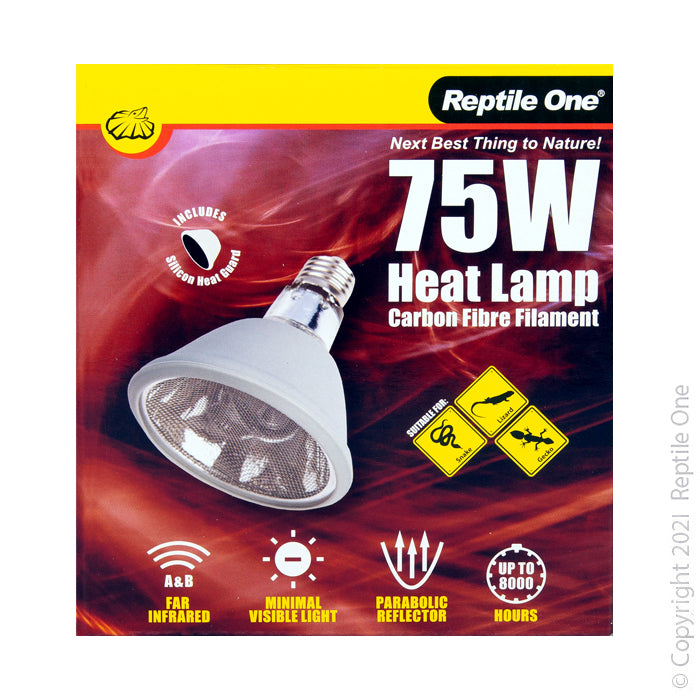 Reptile One Heat Lamp Carbon Fibre 75w