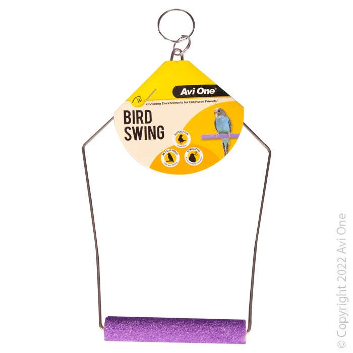 Avi One Bird Triangle Wire Swing With Sand Perch S 21x10.5cm