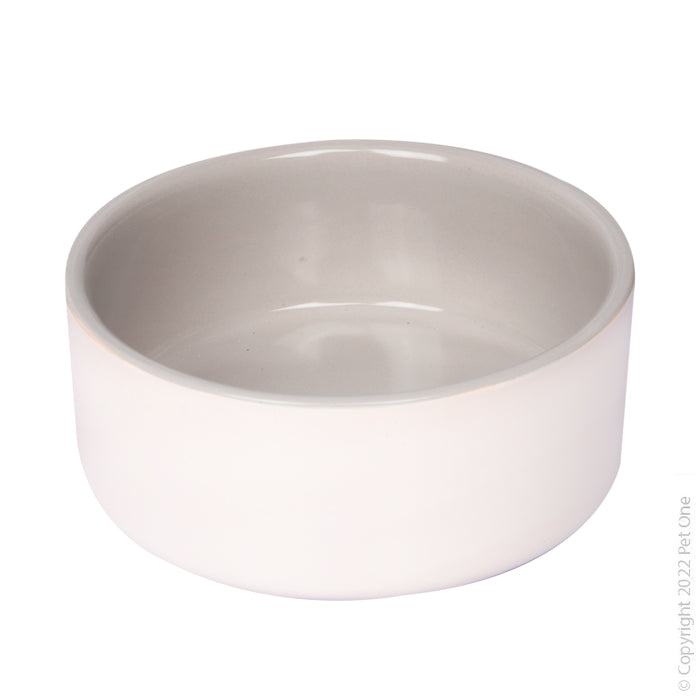 Pet One Ceramic Pet Bowl Grey/white 11.5cm 300ml