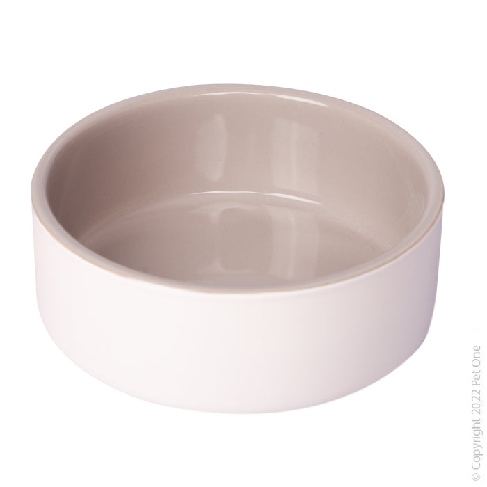 Pet One Ceramic Pet Bowl Grey/white 15cm 800ml