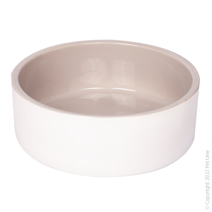 Pet One Ceramic Pet Bowl Grey/white 22.5cm 2200ml