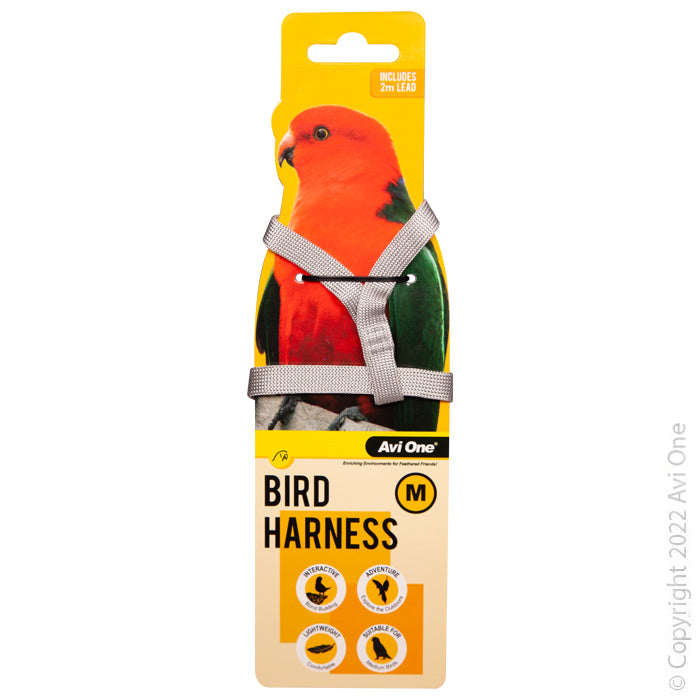 Avi One Bird Harness With Shock Resistence Lead Medium