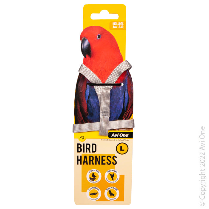 Avi One Bird Harness With Shock Resistence Lead Large