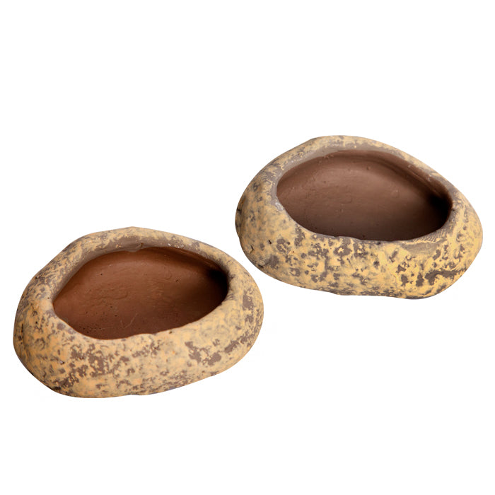 Reptile One Dish Sandstone Extra Small 2pk 6.1x4.5x1.7cm