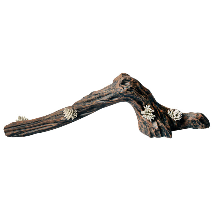 Reptile One Ornament Jungle Ceramic Branch With Sedum Walnut Grey 33.5x7x10.2cm