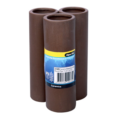 Aqua One Ornament Ceramic Breeding Hide Round Pipe 11.2x7.3x7cm