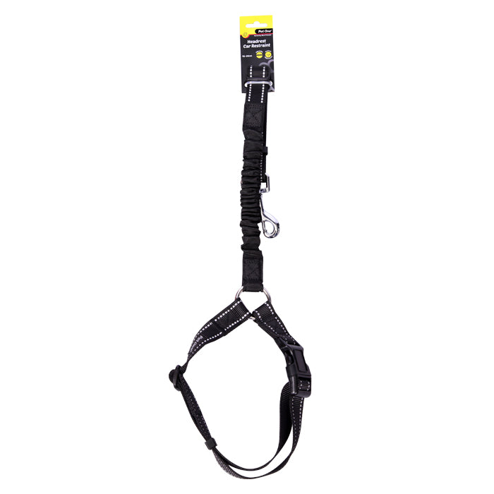 Pet One Leash Car Headrest Restraint Adj 45-56cm Black 