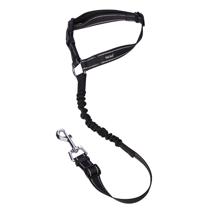 Pet One Leash Car Headrest Restraint Adj 45-56cm Black 