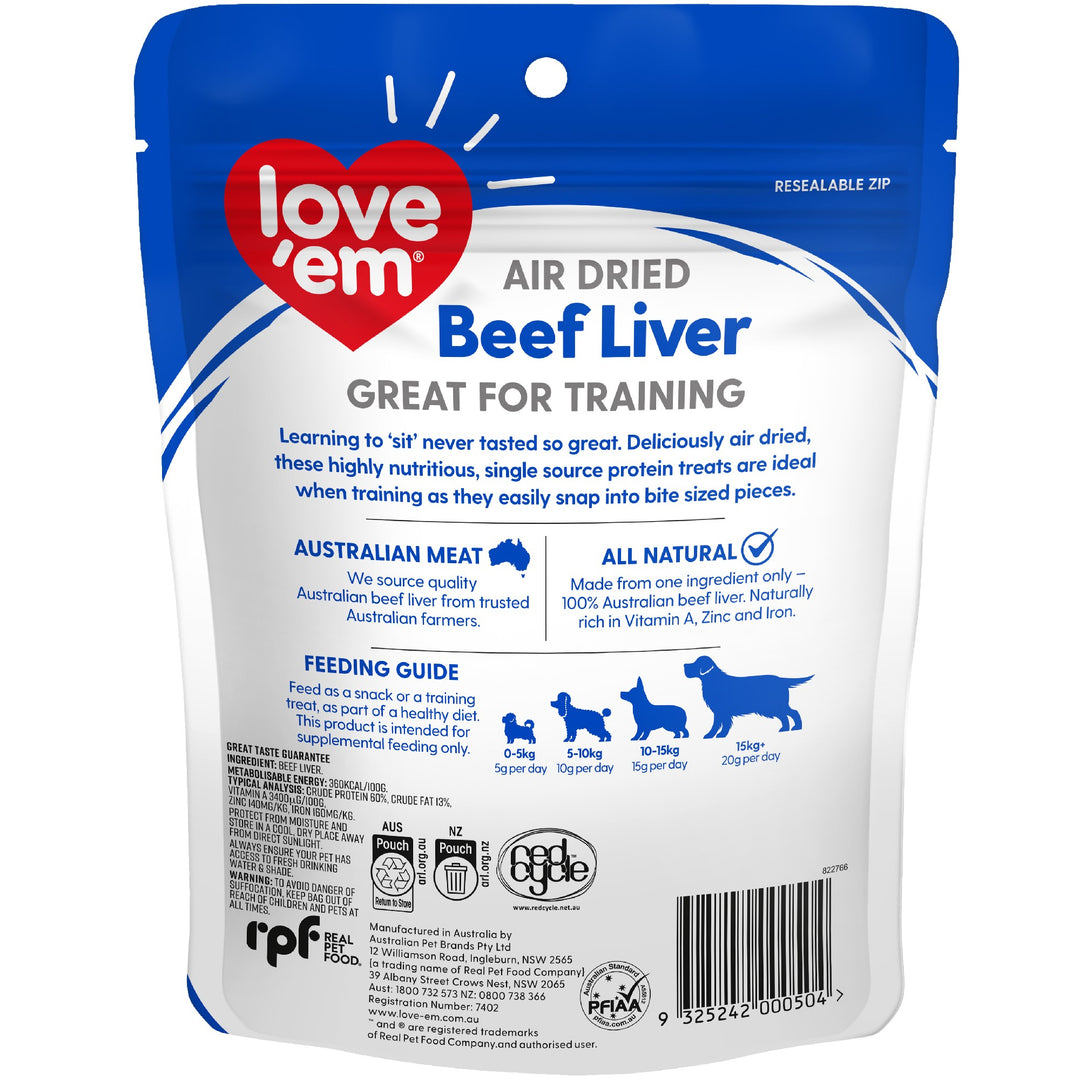 Love'em Air Dried Beef Liver 90g