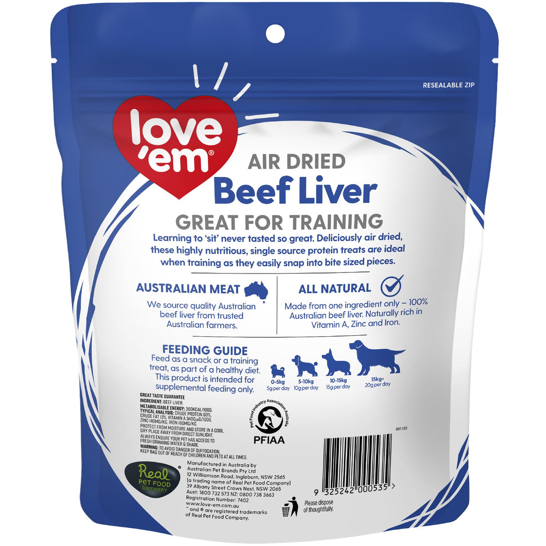 Love'em Air Dried Beef Liver 200g