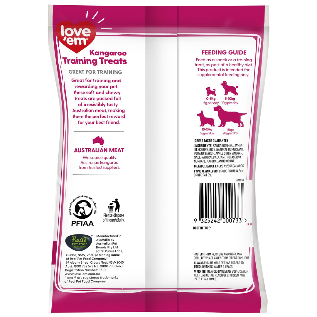 Love'em Kangaroo Training Treats 200g