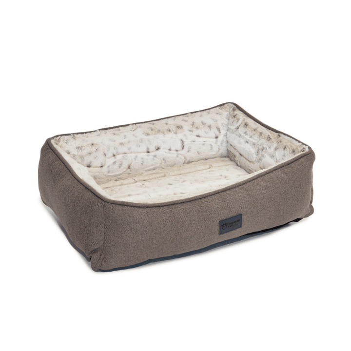 Superior Pet Goods Ortho Dog Lounger Light Brindle Faux Fur Jumbo