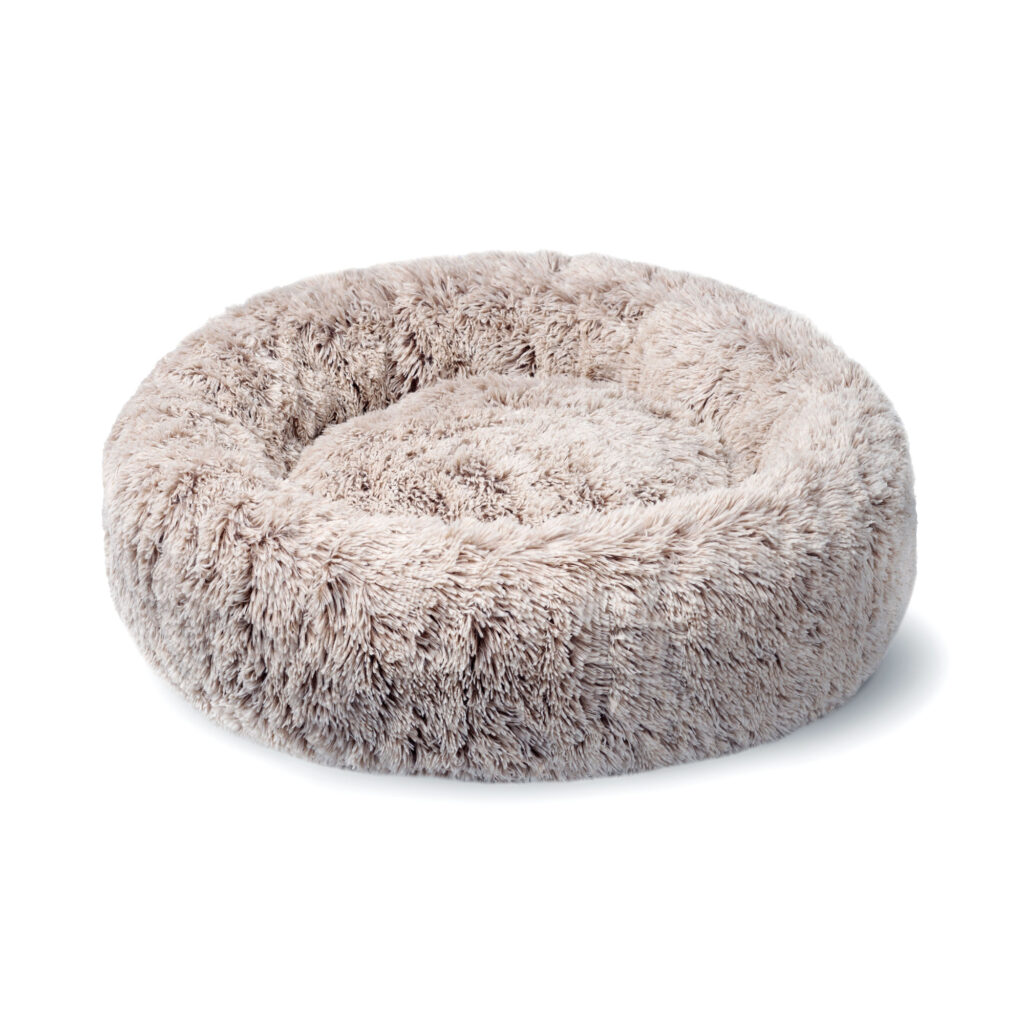 Superior Pet Goods Curl Up Cloud Calming Bed Sable Faux Fur Large