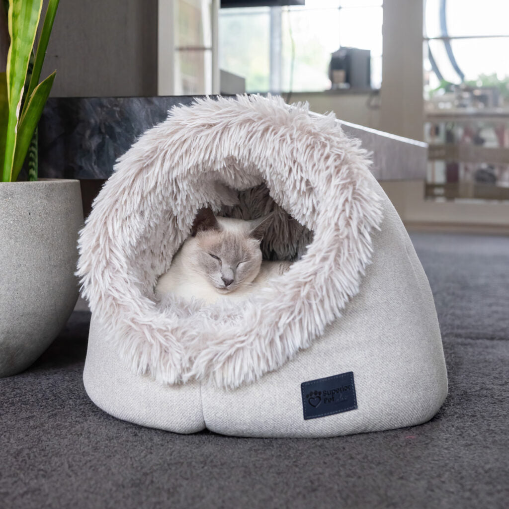 Superior Pet Goods Calming Pet Dome Aspen Faux Fur