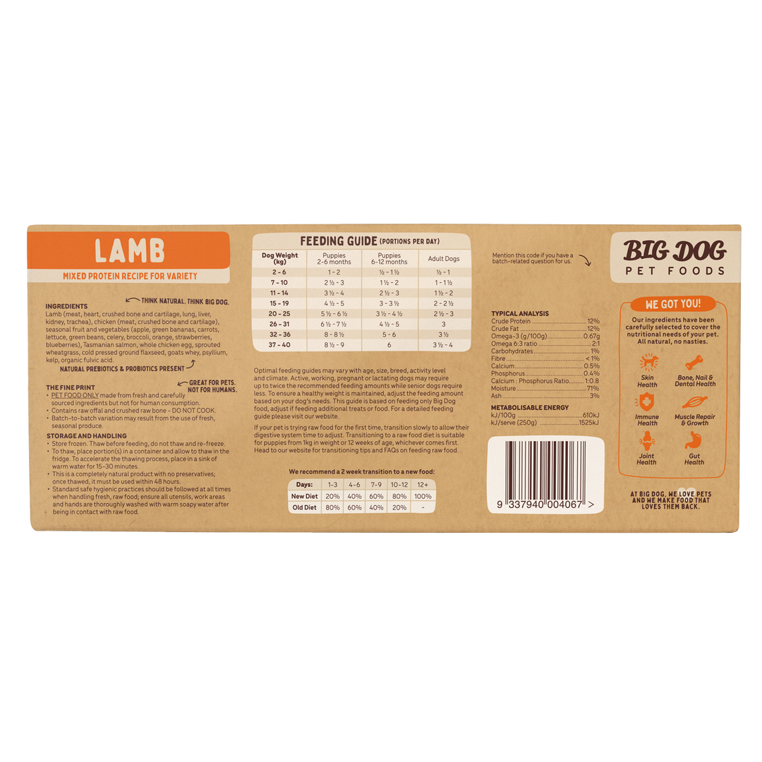 Big Dog Barf Lamb 3kg