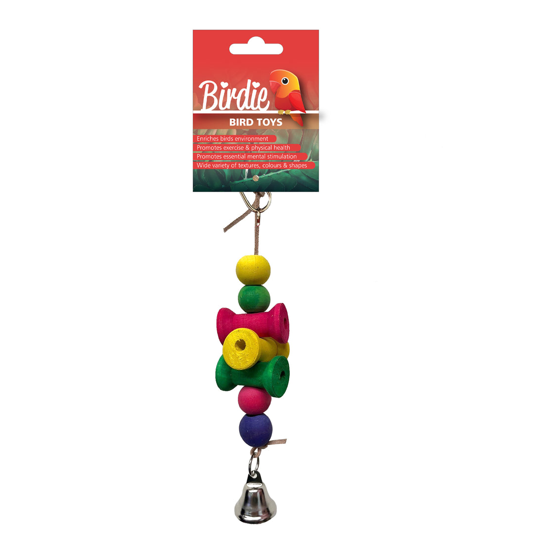 Birdie Wooden Balls & Spools With Bell