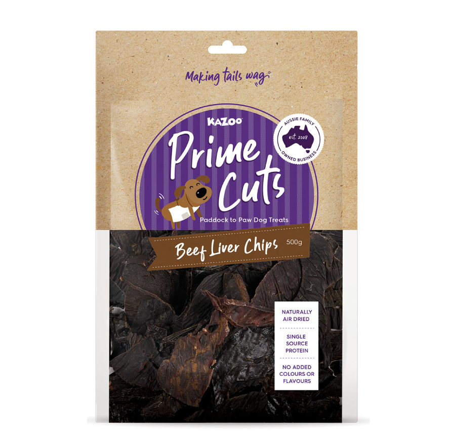 Kazoo Prime Cuts Beef Liver Chips 500g