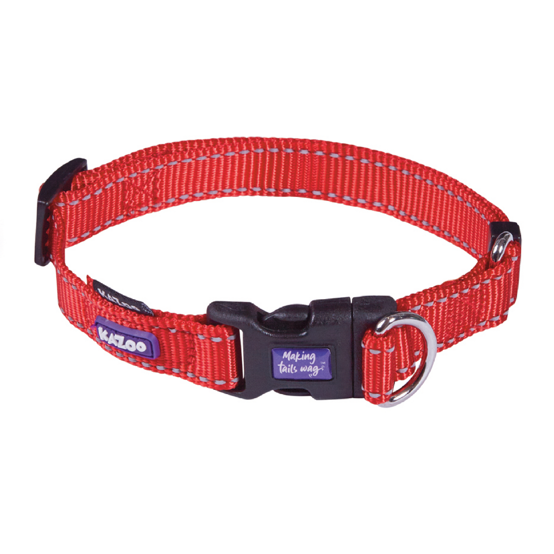 Kazoo Collar Nylon Adjustable Small Classic Red 20-30 Neck