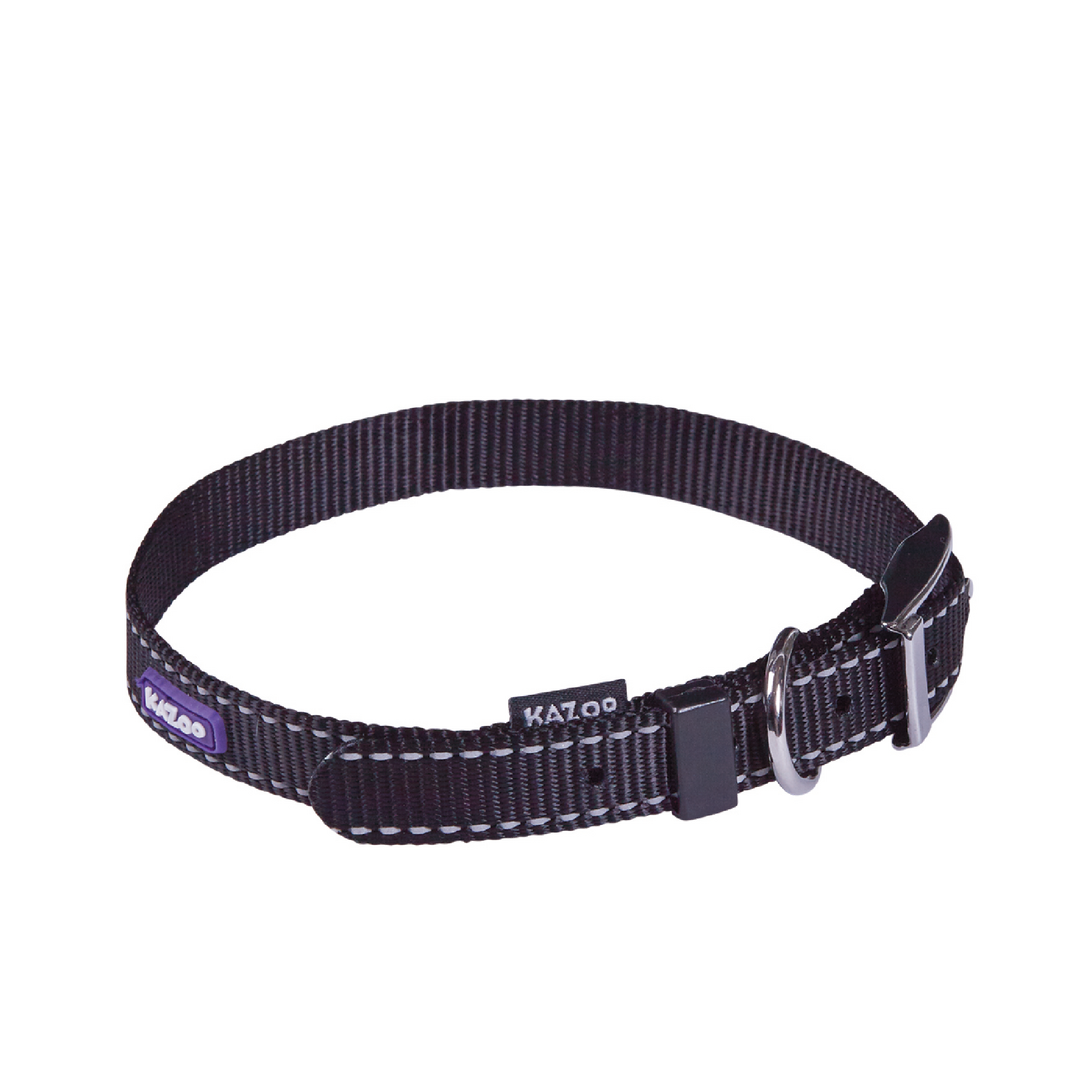 Kazoo Collar Nylon Medium Classic Black 32-40 Neck