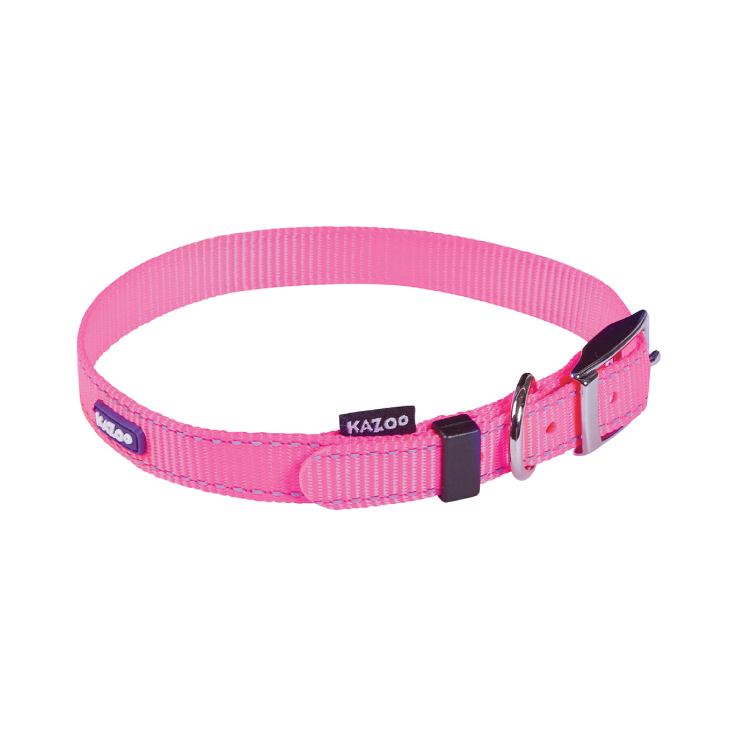 Kazoo Collar Nylon Medium Classic Pink 32-40 Neck