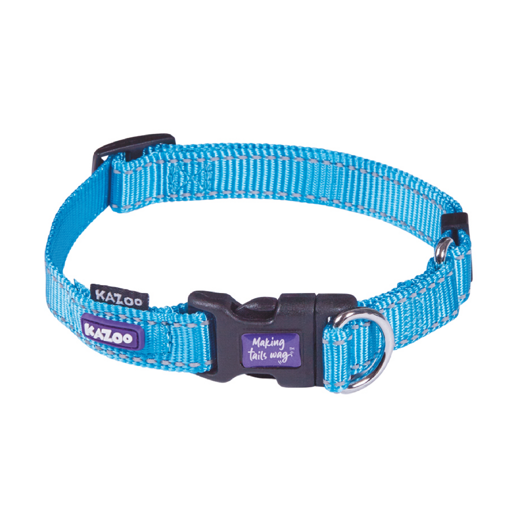 Kazoo Collar Nylon Adjustable Small Classic Aqua 20-30 Neck
