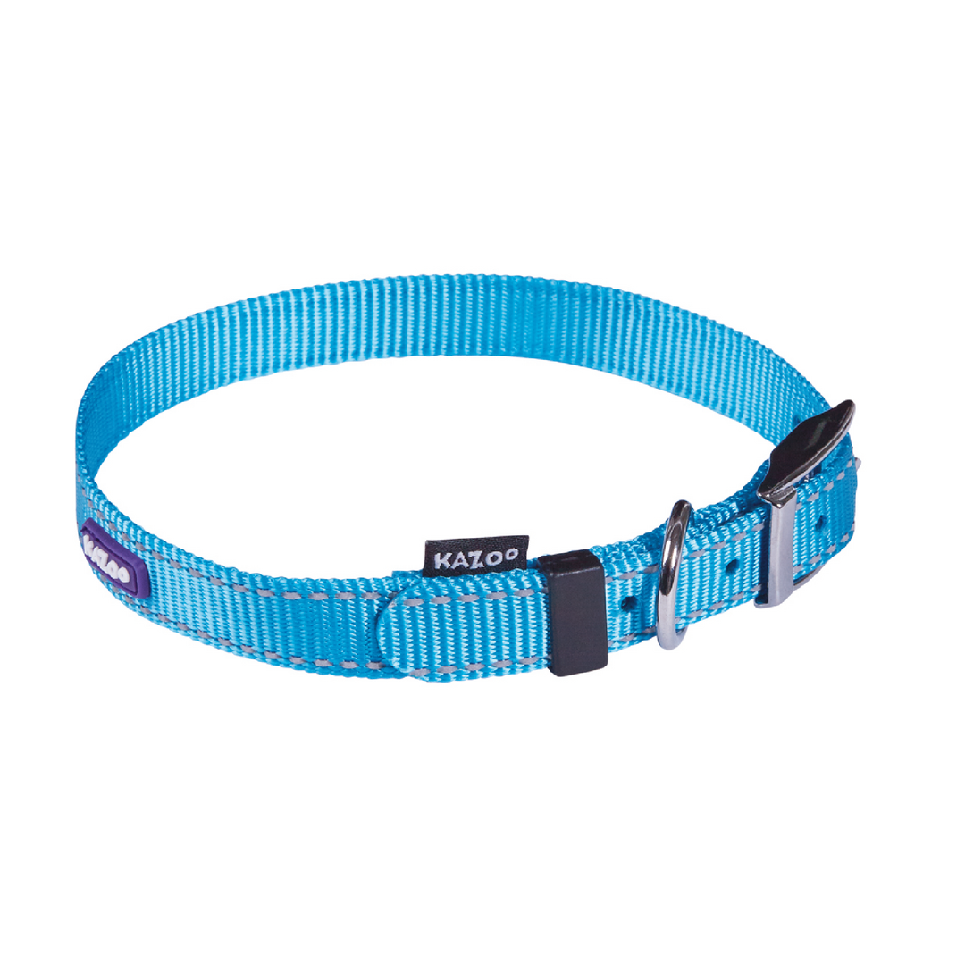 Kazoo Collar Nylon Medium Classic Aqua 32-40 Neck