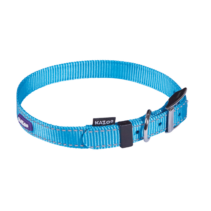 Kazoo Collar Nylon Large Classic Aqua 40-49 Neck
