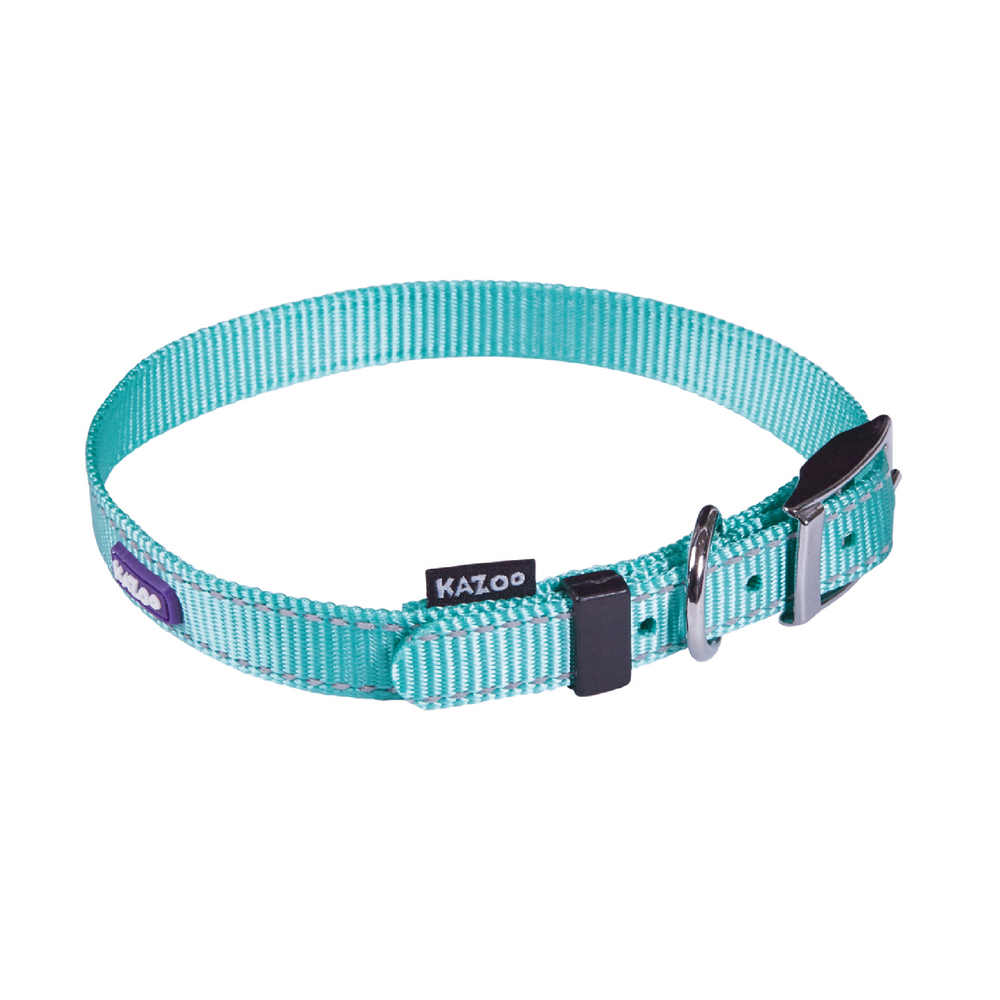 Kazoo Collar Nylon Large Classic Aqua 40-49 Neck