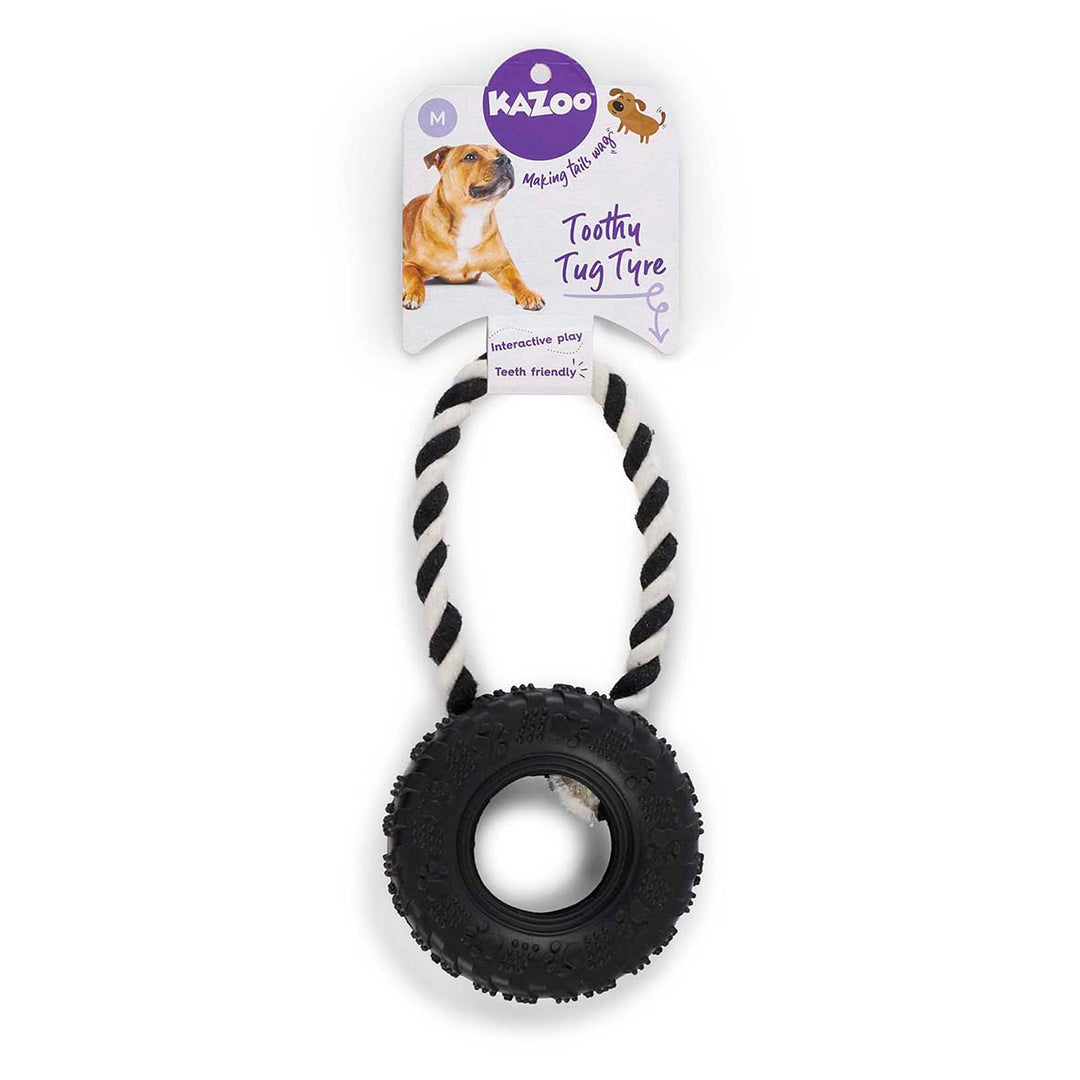 Kazoo Dog Toy Tooty Tug Tyre - Medium