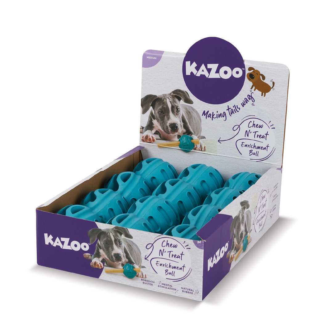 Kazoo Dog Toy Chew & Treat Ball - Medium