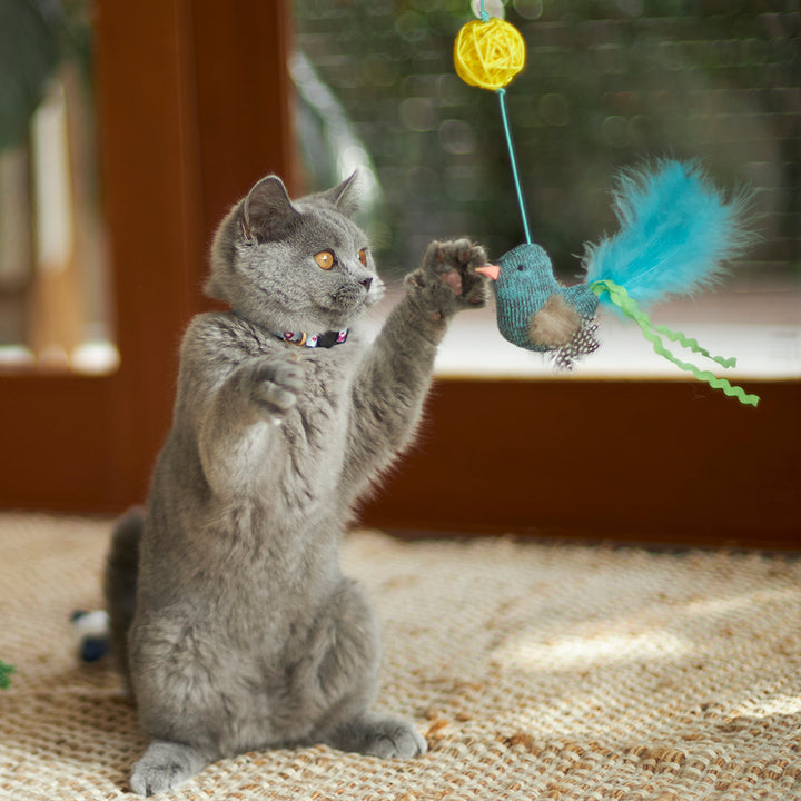 Kazoo Cat Toy Play Wand Bluebird