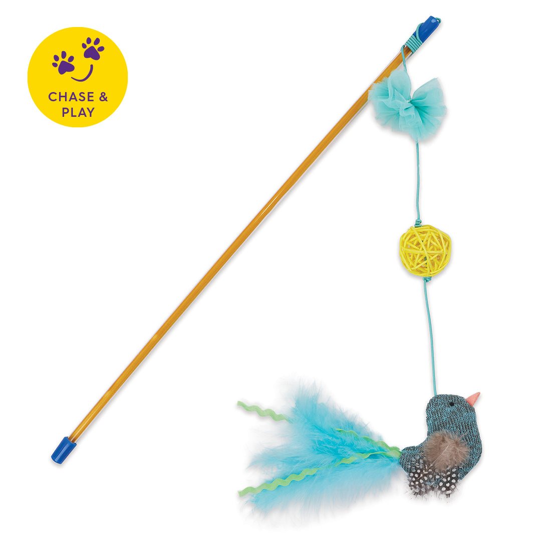 Kazoo Cat Toy Play Wand Bluebird