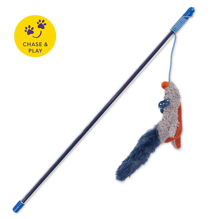 Kazoo Cat Toy Play Wand Flying Mouse